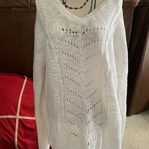 Deb white light weight hooded sweater